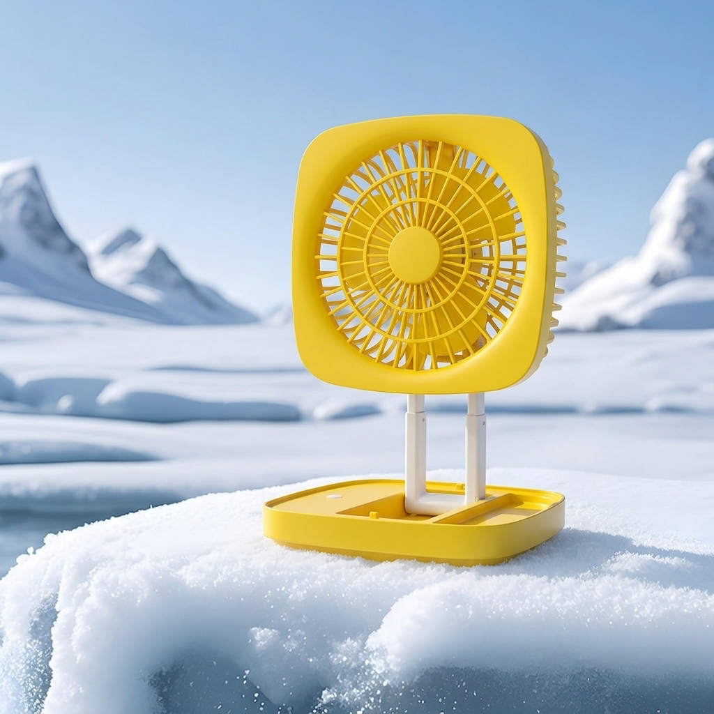 Rechargeable Soft Light Desktop Silent Foldable Electric Table Fan (JK-F666) Yellow