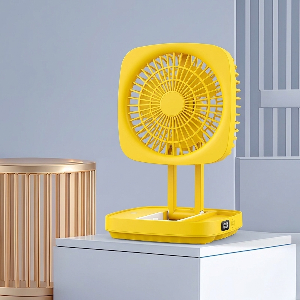 Rechargeable Soft Light Desktop Silent Foldable Electric Table Fan (JK-F666)