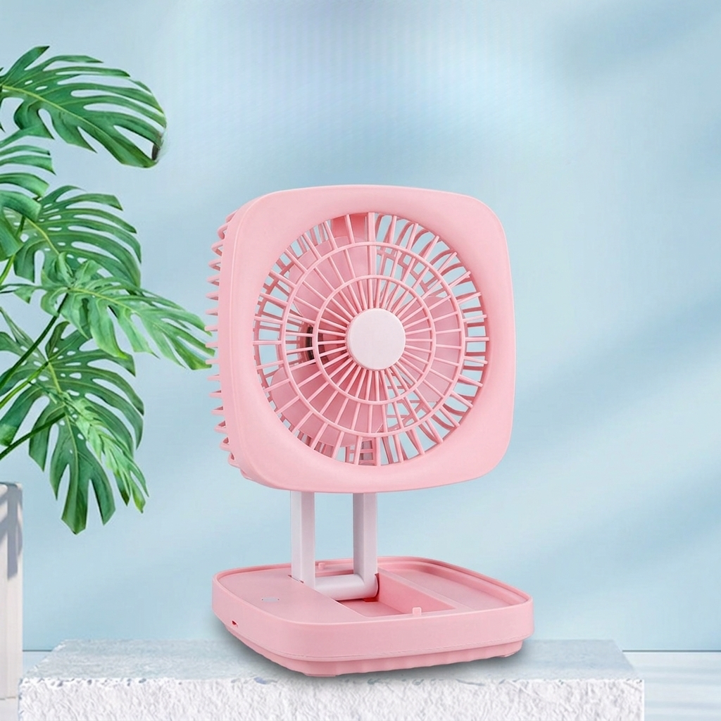 Rechargeable Soft Light Desktop Silent Foldable Electric Table Fan (JK-F666)